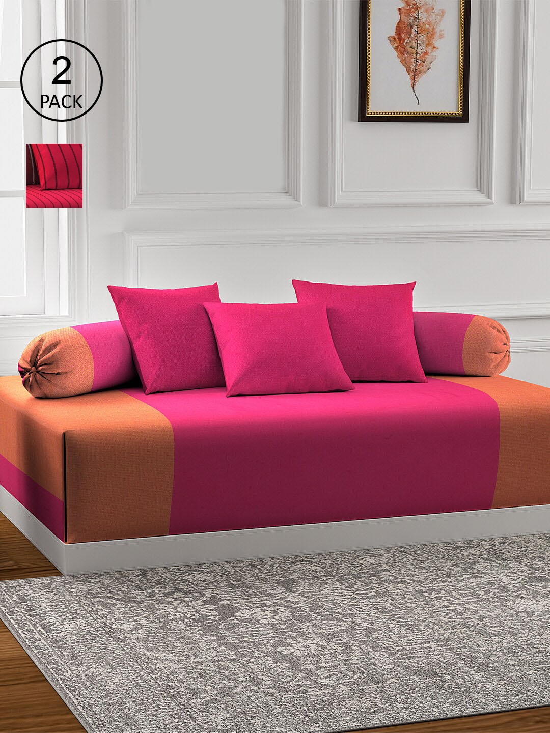KLOTTHE Set Of 2 Cotton Single Bedsheet With 4 Bolster Covers & 6 Cushion Covers, Maroon
KLOTTHE Set Of 2 Cotton Single Bedsheet With 4 Bolster Covers & 6 Cushion Covers, Maroon
