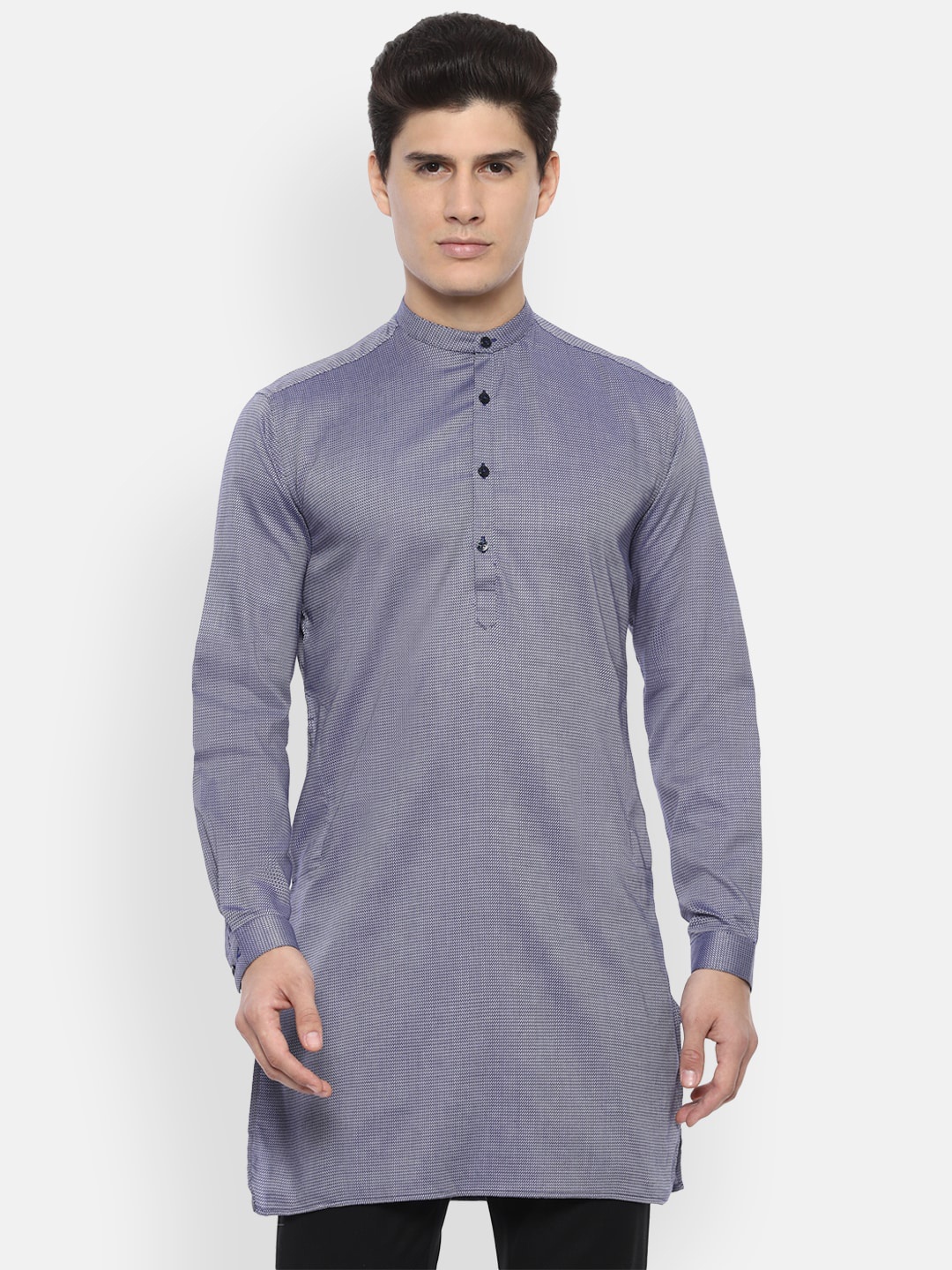 V Dot Men Blue Regular Fit Printed Casual Shirt