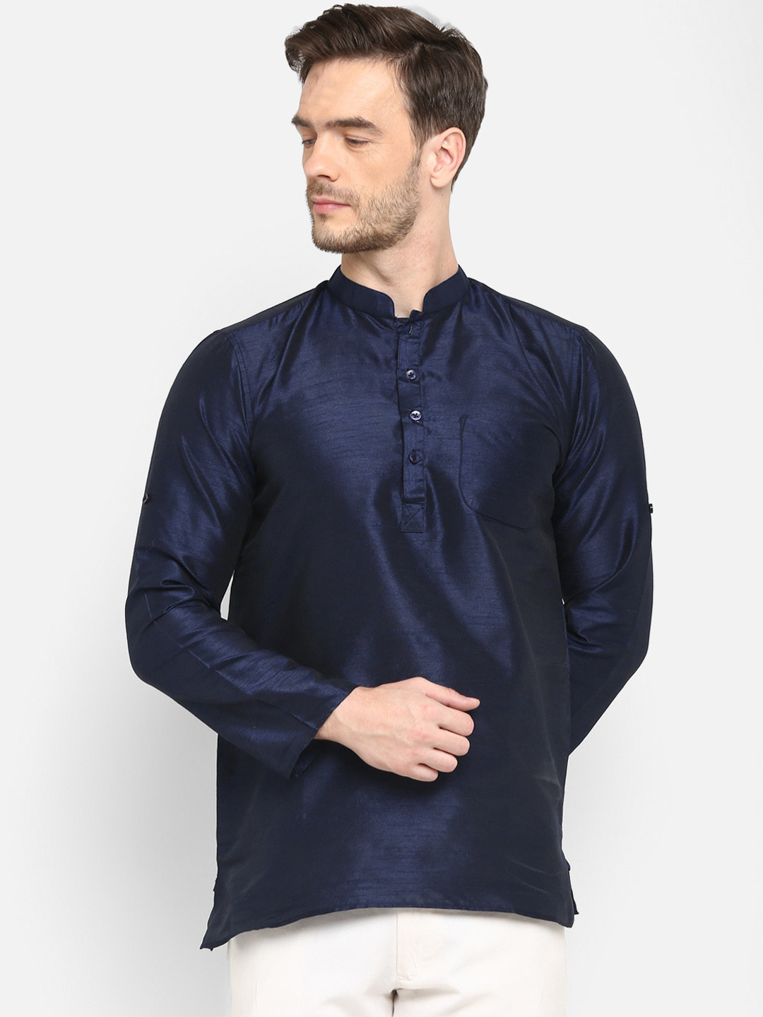 hangup trend Men Navy Blue Solid Straight Kurta
hangup trend Men Navy Blue Solid Straight Kurta