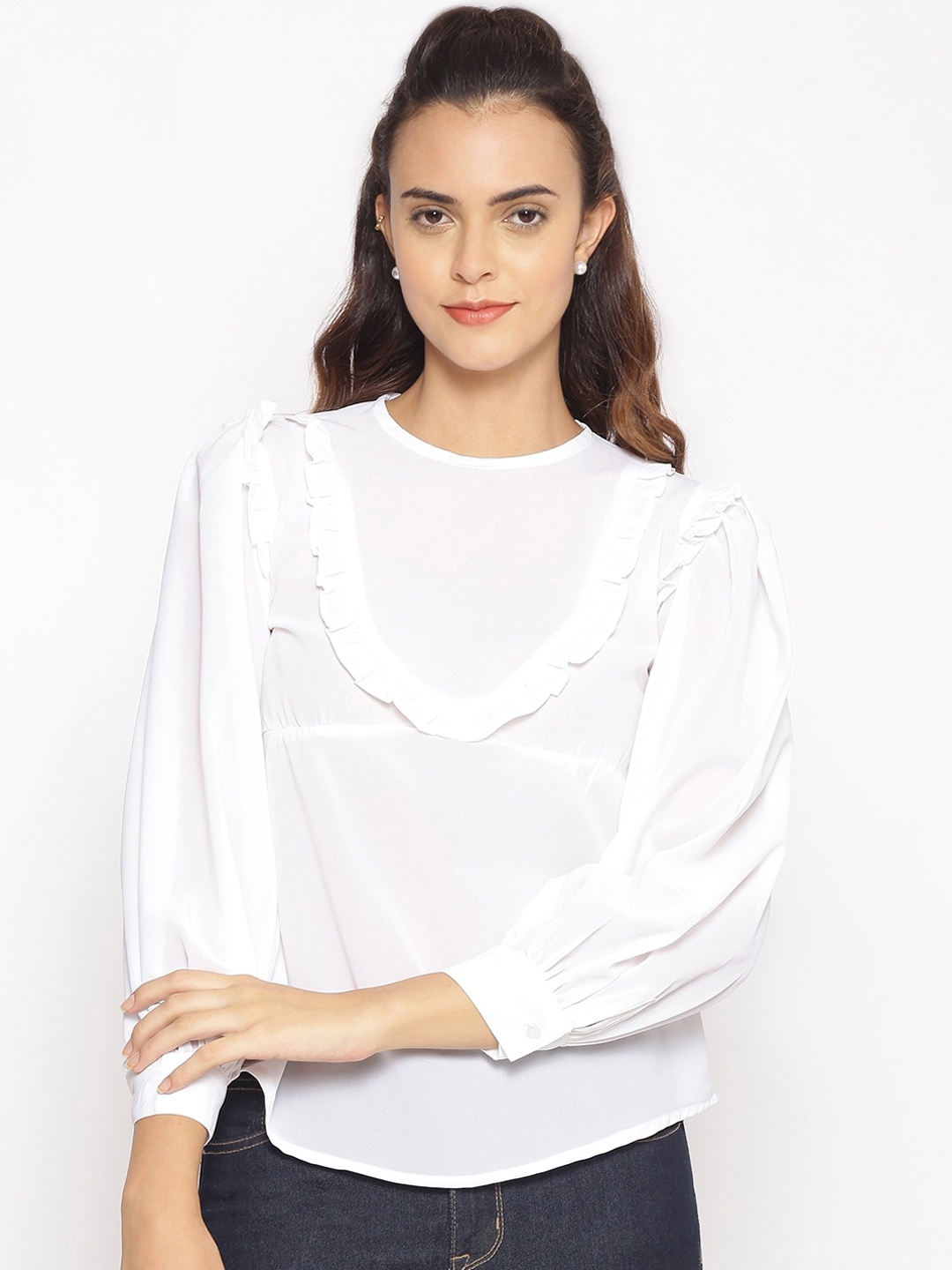 Oxolloxo White Casual Regular Top