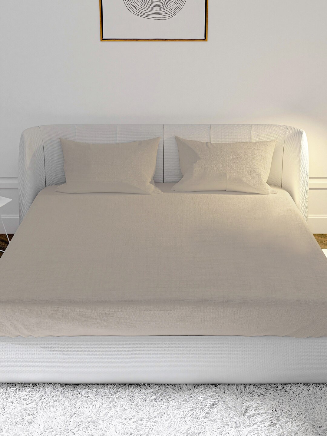 MAYFAIR HOMES LONDON Taupe Solid 144 TC Cotton 1 Queen Bedsheet with 2 Pillow Covers
MAYFAIR HOMES LONDON Taupe Solid 144 TC Cotton 1 Queen Bedsheet with 2 Pillow Covers