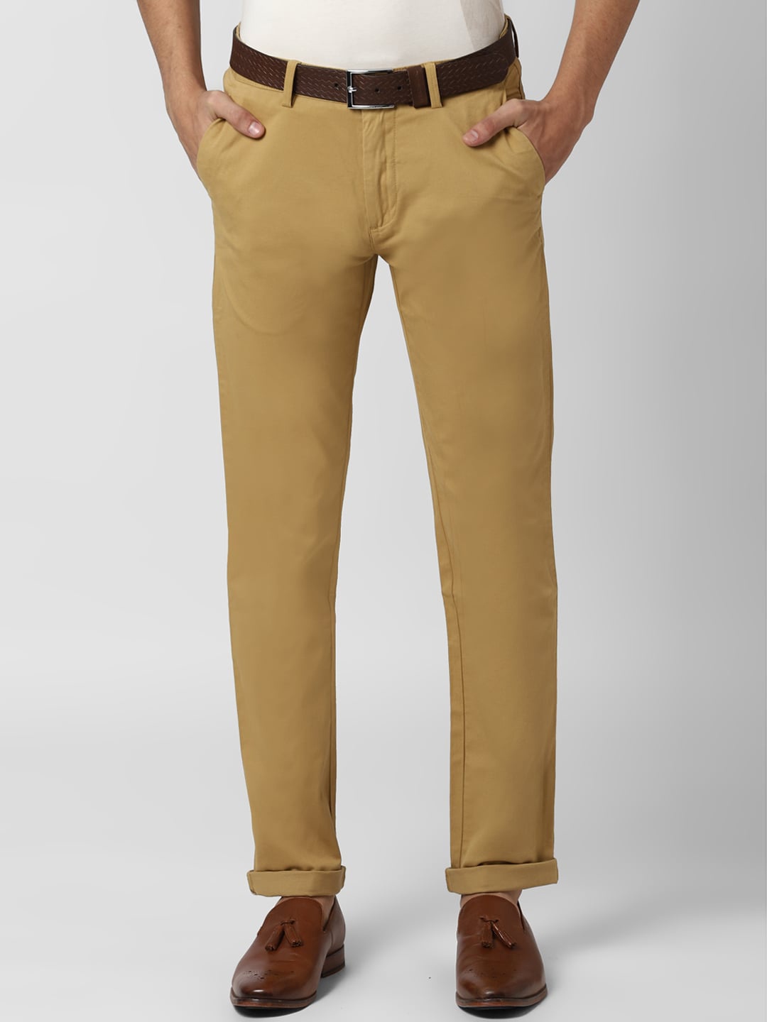Peter England Casuals Men Khaki Slim Fit Chinos Trousers