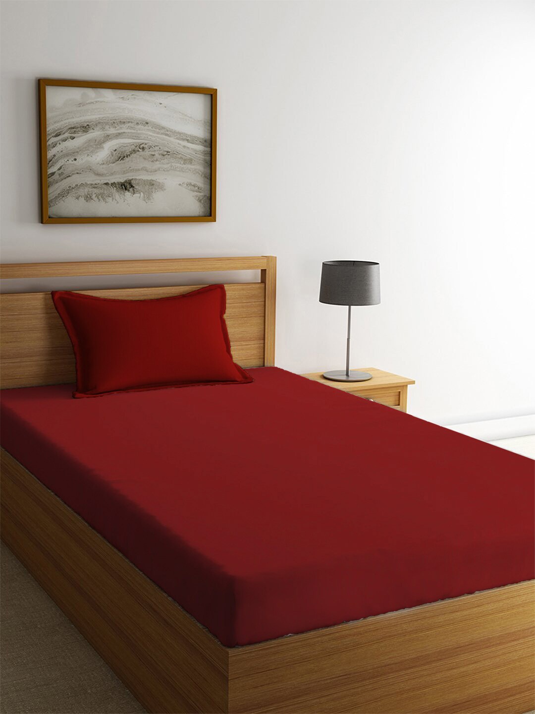 MAYFAIR HOMES LONDON Maroon Solid 144 TC Cotton 1 Single Bedsheet with 1 Pillow Covers
MAYFAIR HOMES LONDON Maroon Solid 144 TC Cotton 1 Single Bedsheet with 1 Pillow Covers