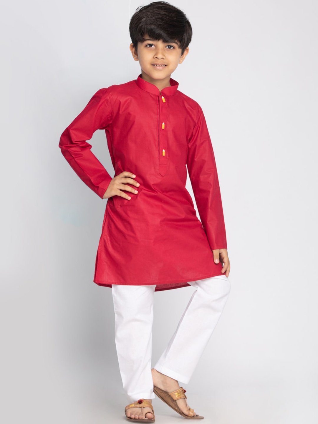 JBN Creation Boys Maroon Kurta with Pyjamas
