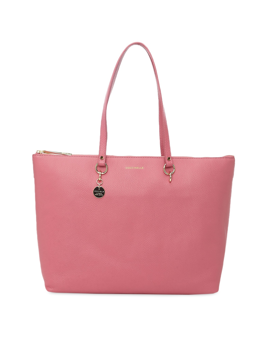 Coccinelle Women Pink Leather Shopper Shoulder Bag