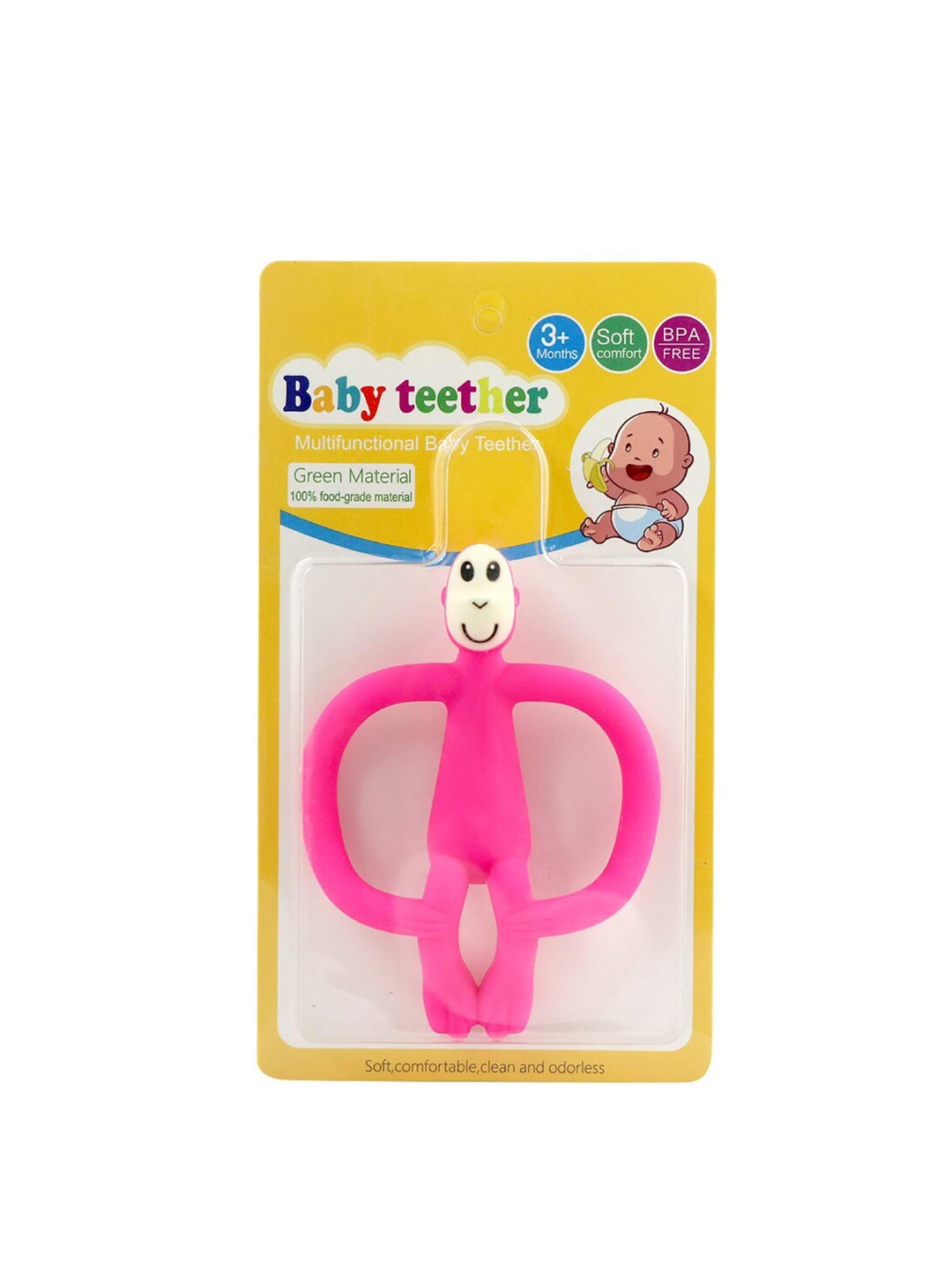 GUCHIGU Unisex Kids Pink BPA Free Chew Teether Toy