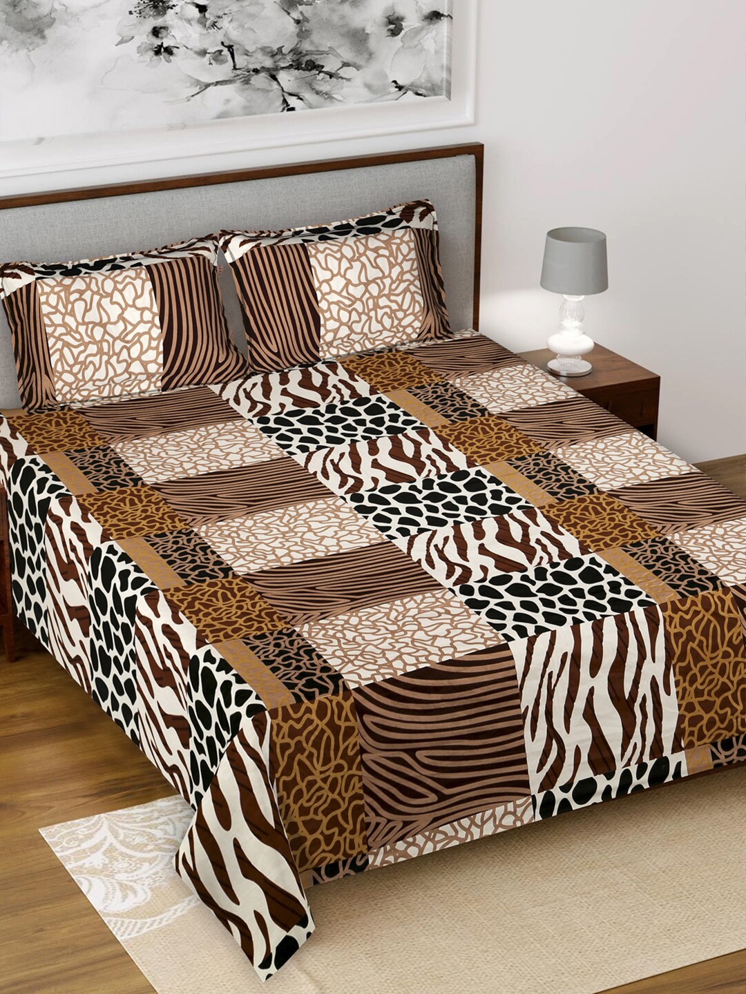 Kuber Industries Brown & Cream-Coloured Graphic 144 TC King Bedsheet with 2 Pillow Covers
Kuber Industries Brown & Cream-Coloured Graphic 144 TC King Bedsheet with 2 Pillow Covers