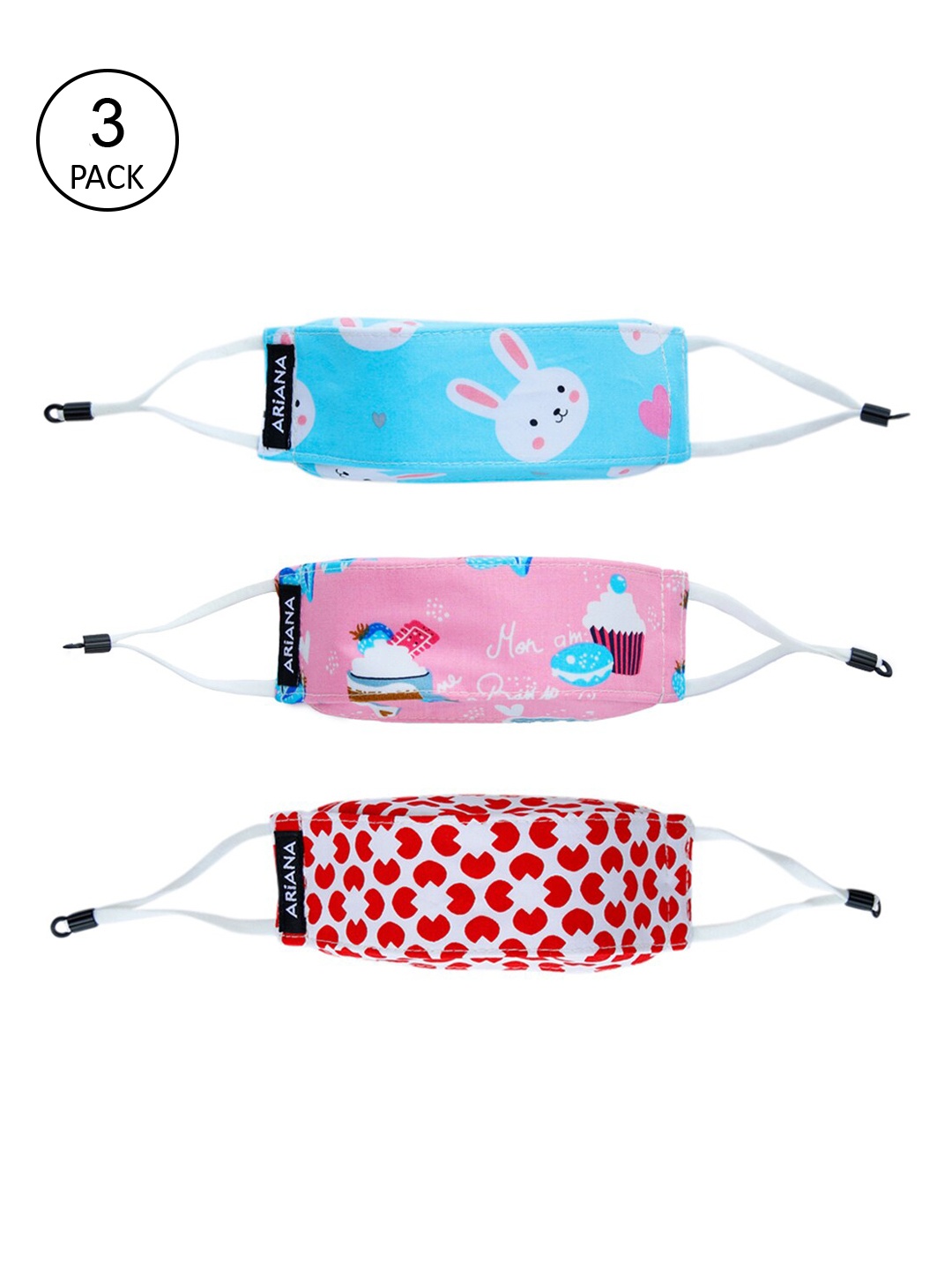 Ariana Kids Pack Of 3 Printed 7 Layer 3D - Pure Cotton Reusable Cloth Outdoor Mask, Blue
Ariana Kids Pack Of 3 Printed 7 Layer 3D - Pure Cotton Reusable Cloth Outdoor Mask, Blue