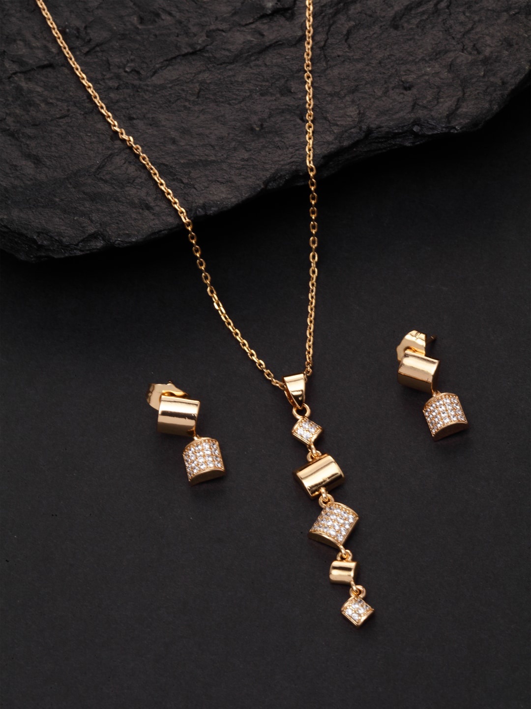 VOGUE PANASH Gold-Plated Cubic-Zirconia-Studded Jewellery Sets