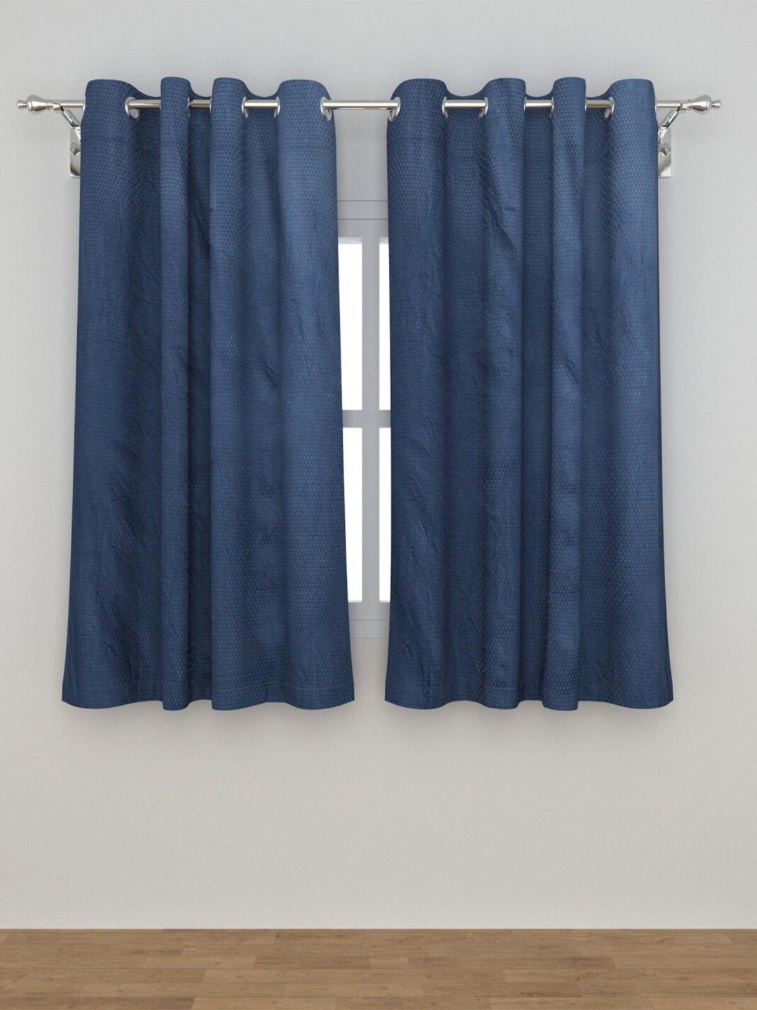 Home Centre Blue Set of 2 Black Out Window Curtain