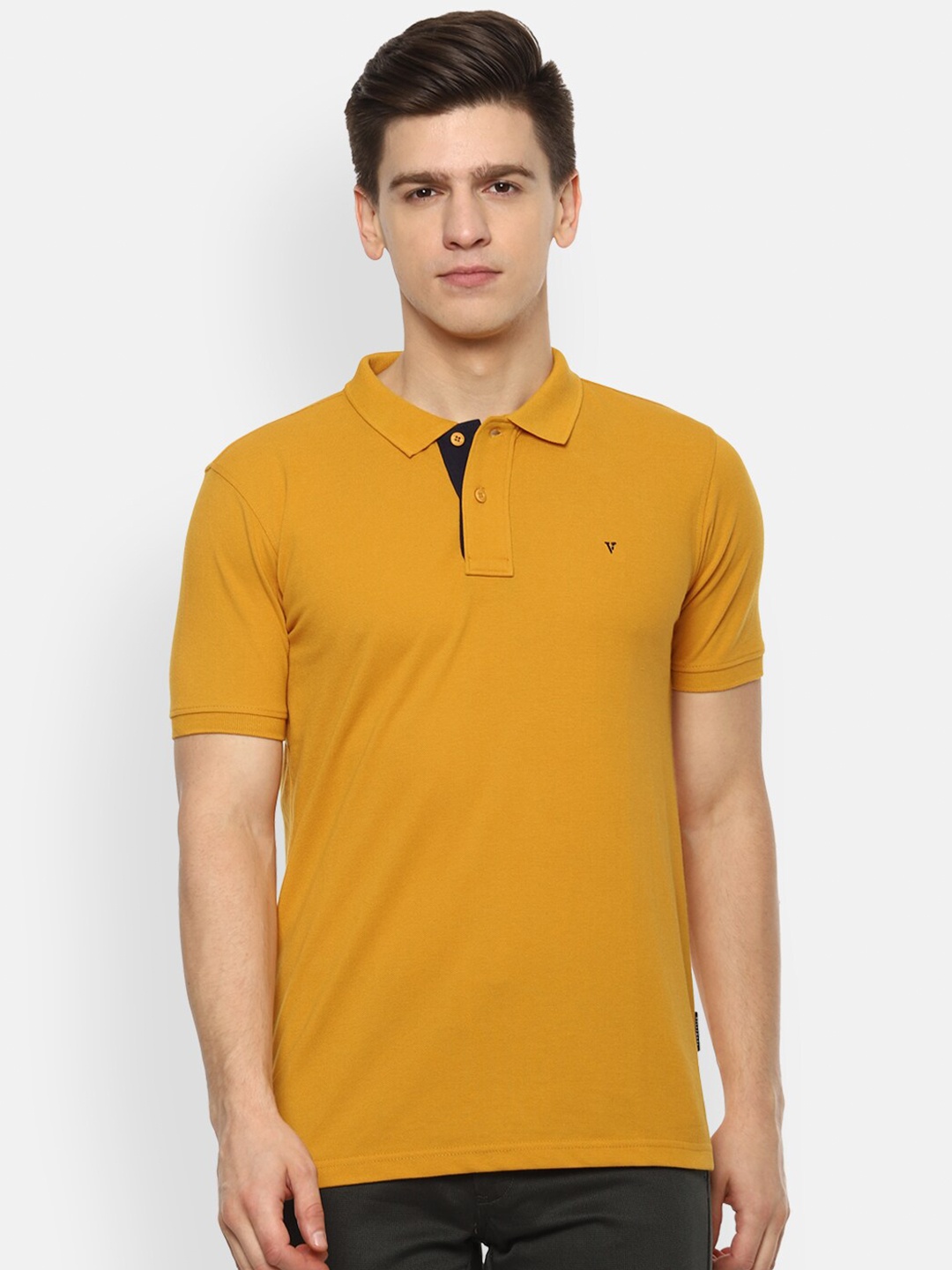Van Heusen Sport Men Yellow Polo Collar T-shirt