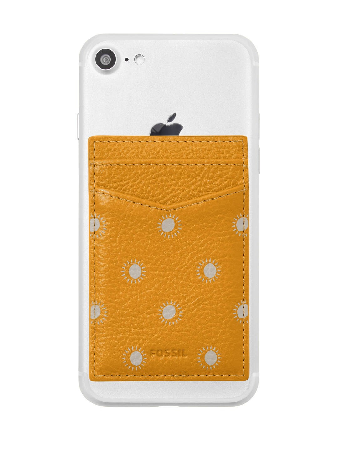 Fossil Women Gold & White Geometric Printed Leather Card Holder