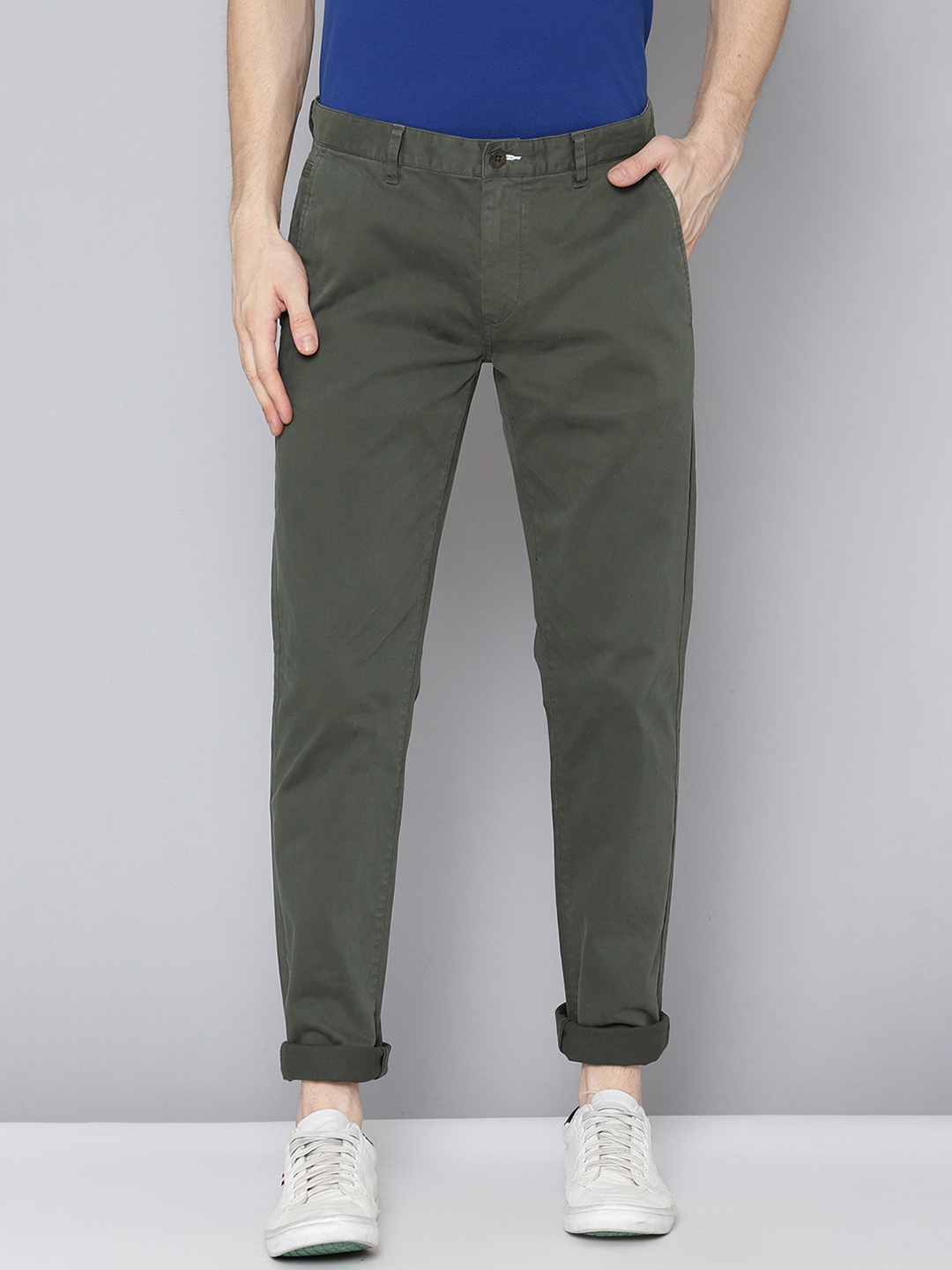 GANT Men Green Slim Fit Chinos Trousers
