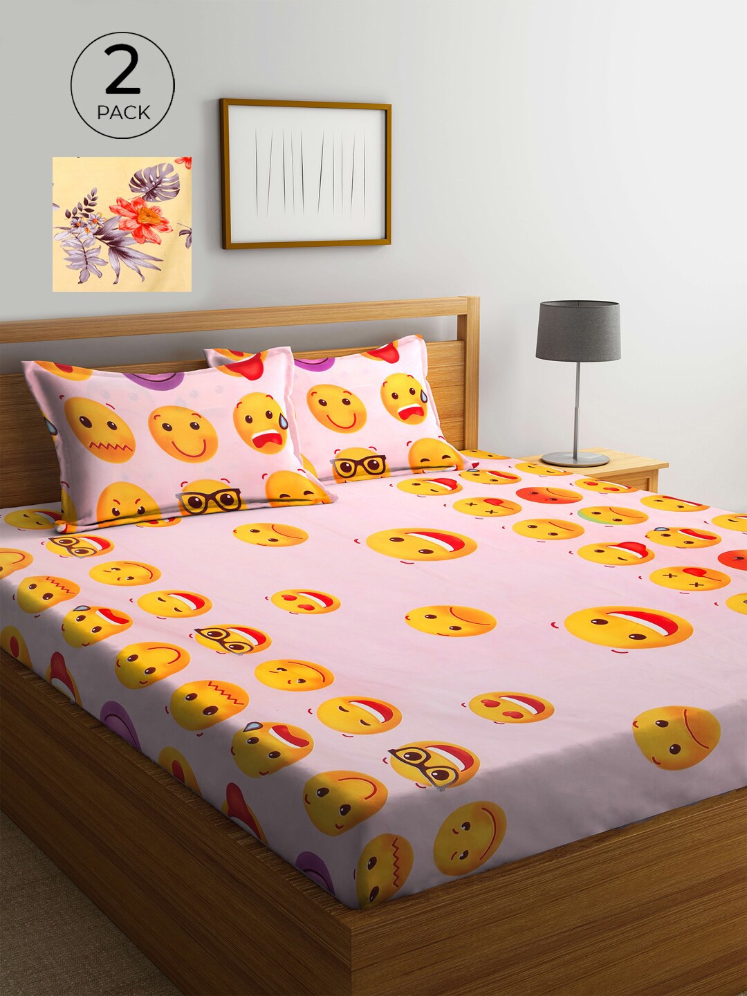 KLOTTHE Pink & Yellow Cartoon Characters 210 TC 2 King Bedsheet with 4 Pillow Covers
KLOTTHE Pink & Yellow Cartoon Characters 210 TC 2 King Bedsheet with 4 Pillow Covers