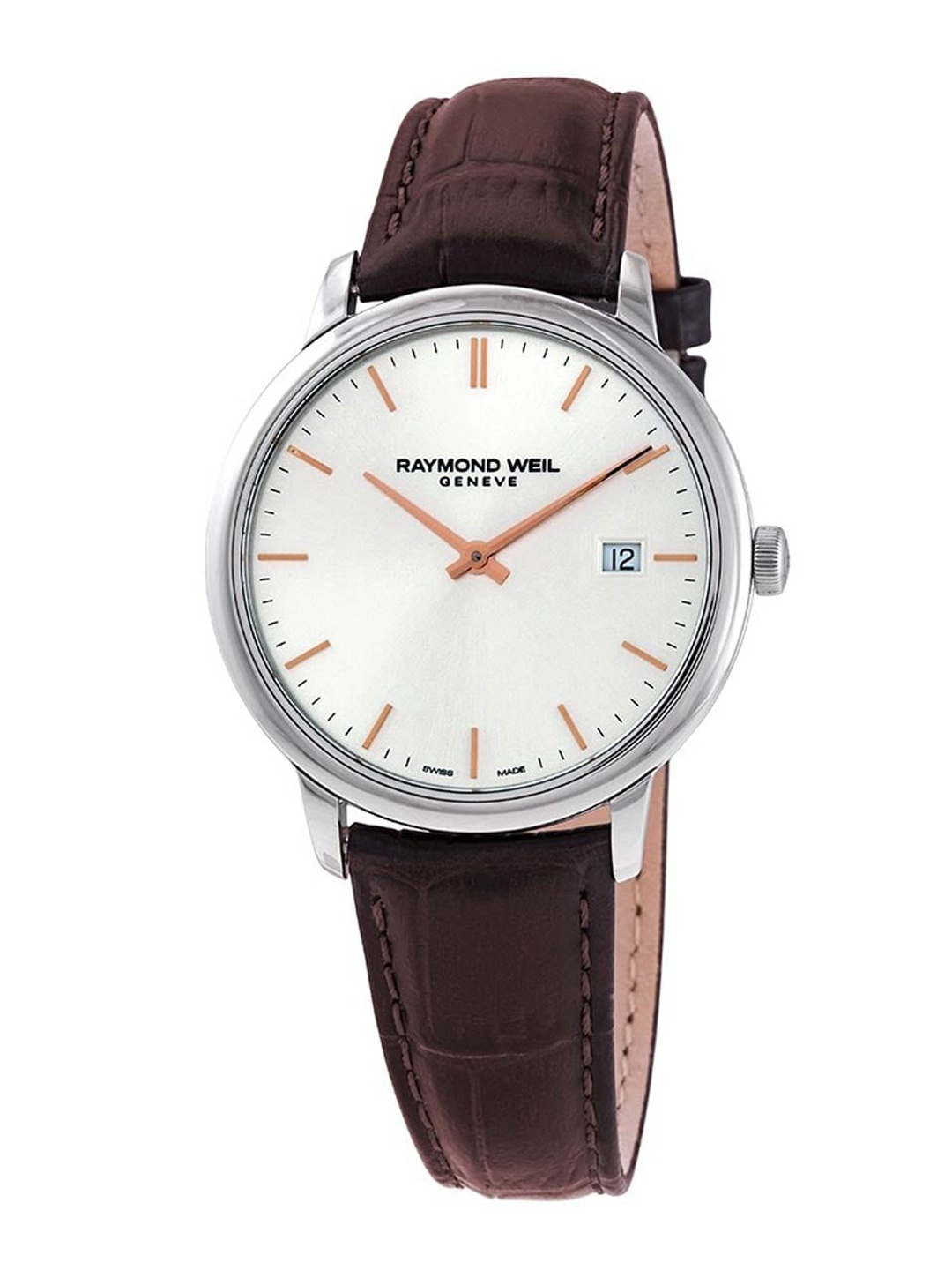 Raymond Weil Men Silver-Toned Dial & Brown Leather Straps Analogue Watch - 5485-SL5-65001