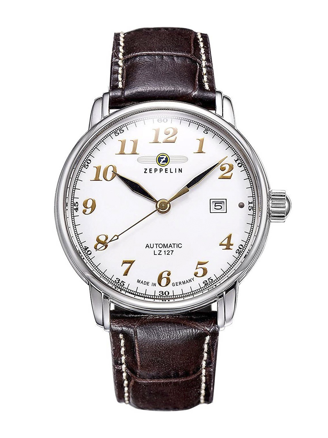 ZEPPELIN Men White Patterned Dial & Brown Leather Straps Analogue Automatic Motion Powered Watch
ZEPPELIN Men White Patterned Dial & Brown Leather Straps Analogue Automatic Motion Powered Watch