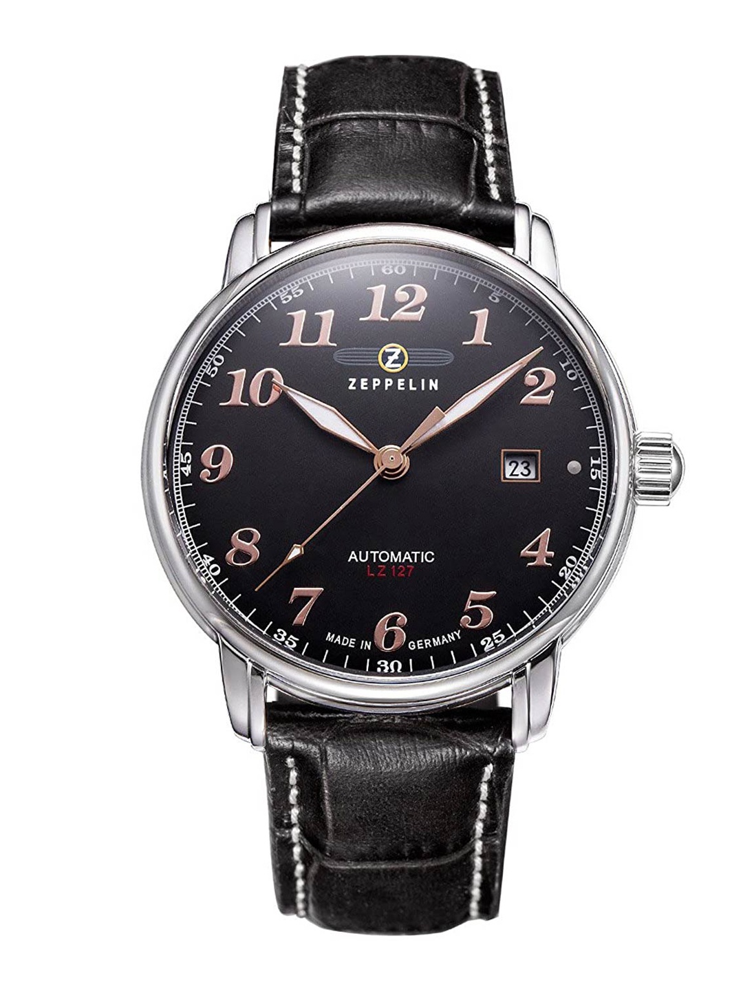 ZEPPELIN Men Black Embellished Dial & Black Leather Straps Analogue Automatic Motion Powered Watch
ZEPPELIN Men Black Embellished Dial & Black Leather Straps Analogue Automatic Motion Powered Watch