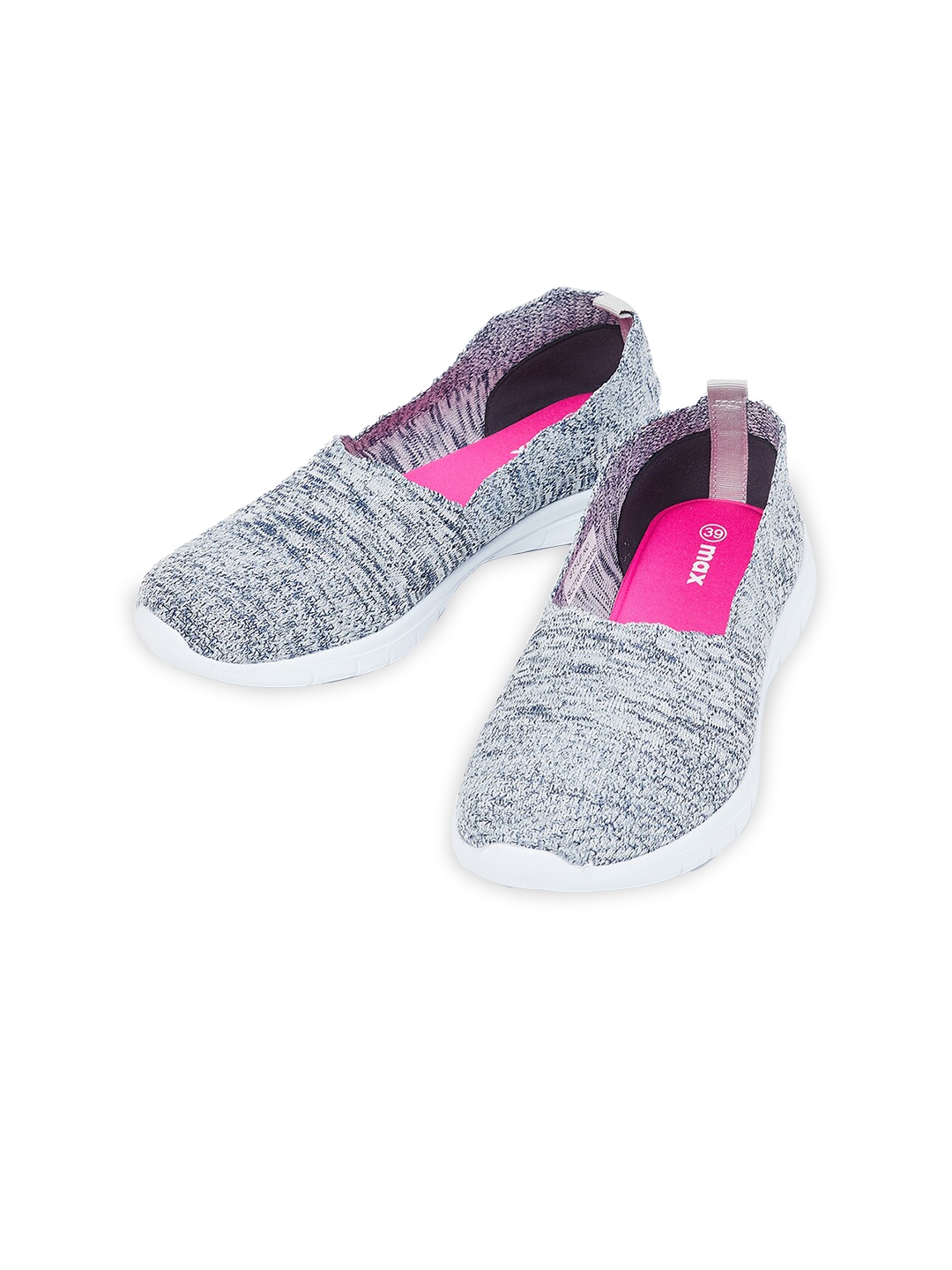 max Women Grey Textile Running Non-Marking Shoes
