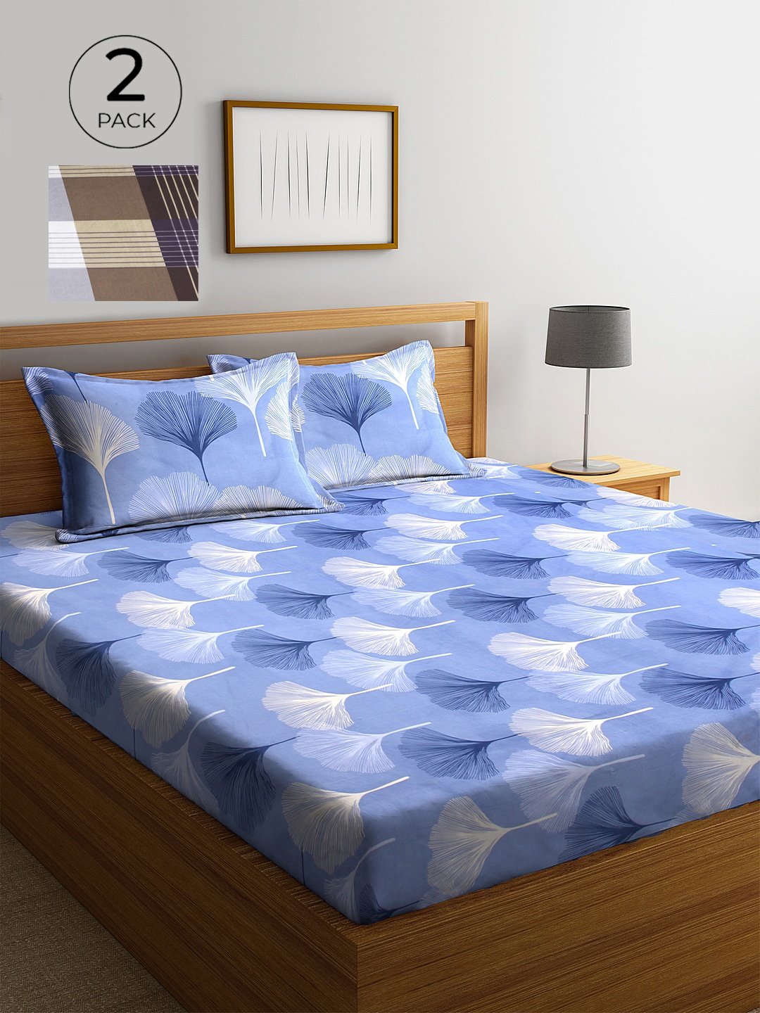 KLOTTHE Pack of 2 King Size Double Bedsheet 210 TC 130 GSM with 4 Pillow Covers, Blue
KLOTTHE Pack of 2 King Size Double Bedsheet 210 TC 130 GSM with 4 Pillow Covers, Blue