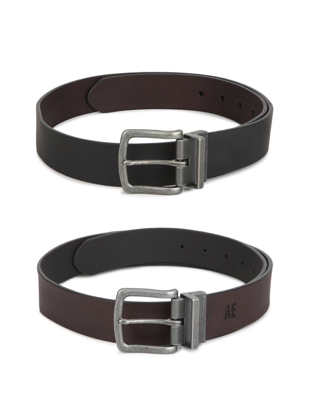 AMERICAN EAGLE OUTFITTERS Men Black & Brown Leather Reversible Formal Belt