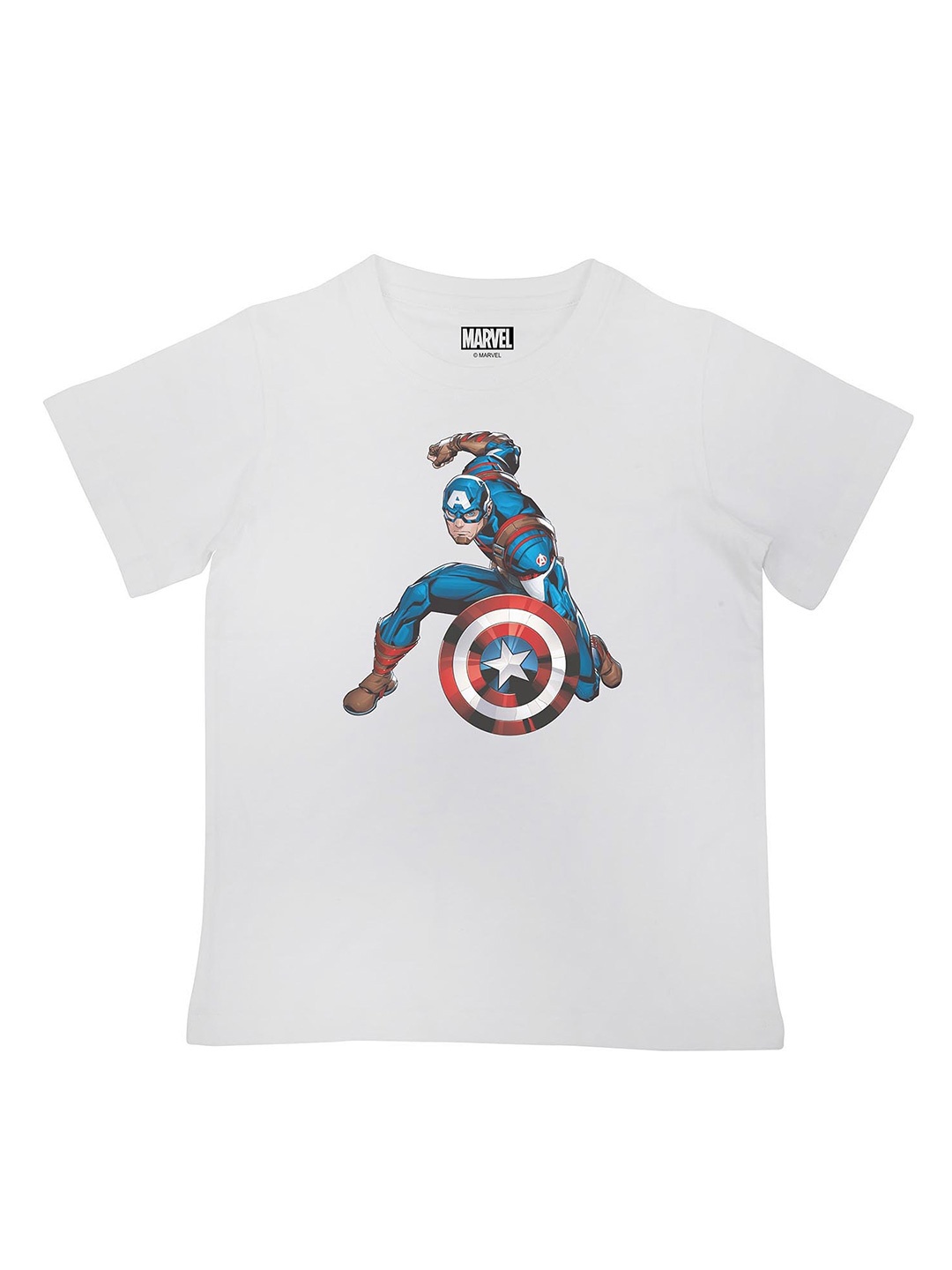 Marvel by Wear Your Mind Boys White Captain America Printed Cotton Pure Cotton T-shirt
Marvel by Wear Your Mind Boys White Captain America Printed Cotton Pure Cotton T-shirt