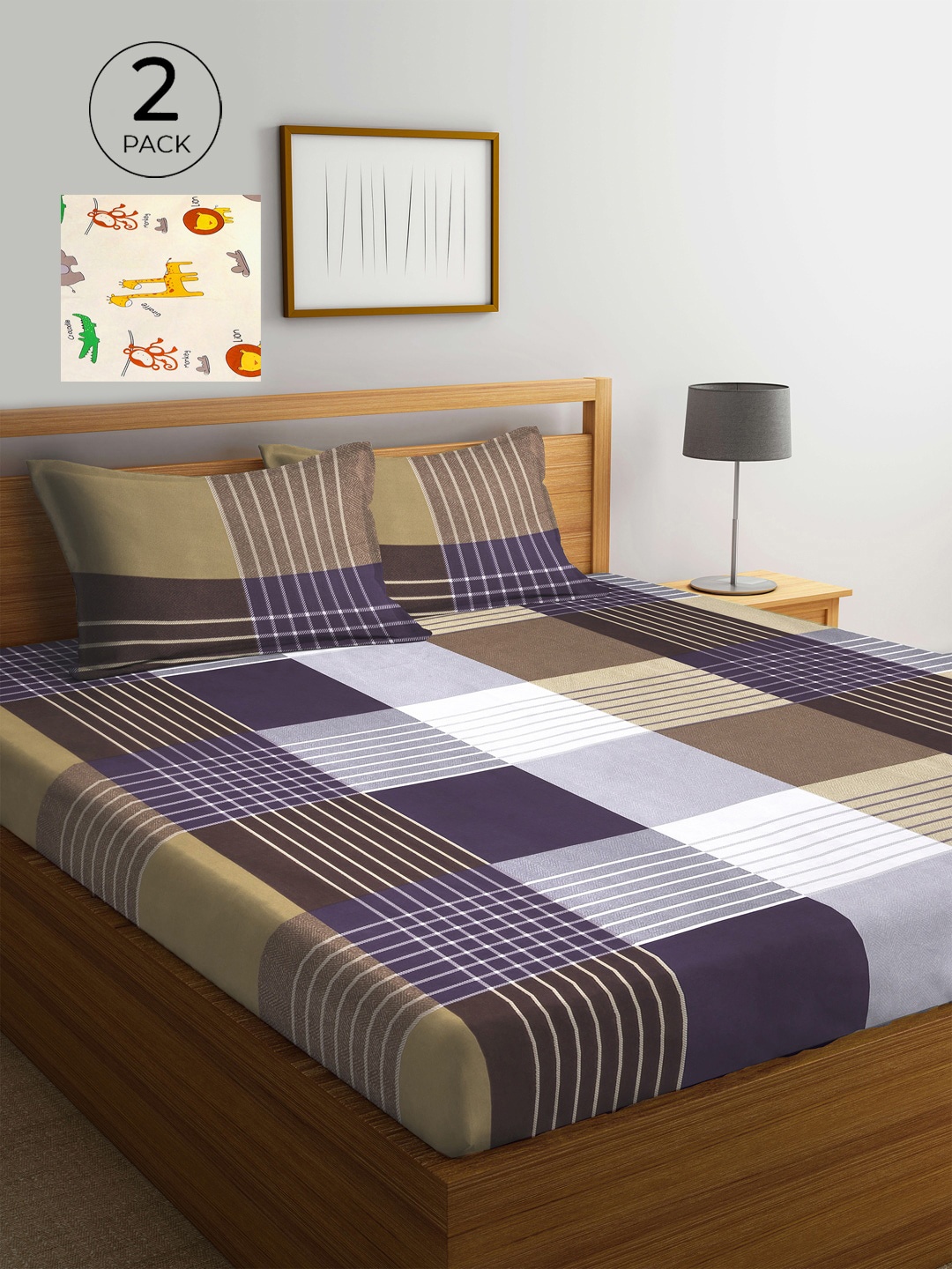 KLOTTHE Set of 2 Multicolor Geometric Printed 300 TC King Bedsheet with 4 Pillow covers, Multi
KLOTTHE Set of 2 Multicolor Geometric Printed 300 TC King Bedsheet with 4 Pillow covers, Multi