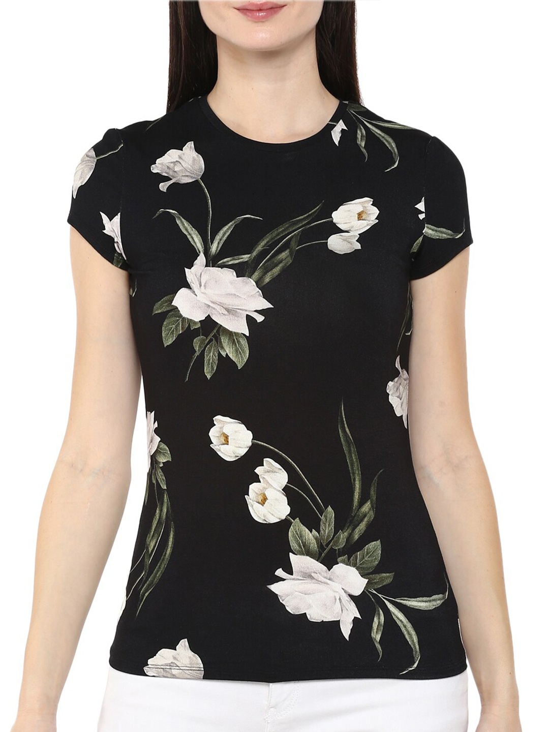 Ted Baker Women Black Floral Printed T-shirt