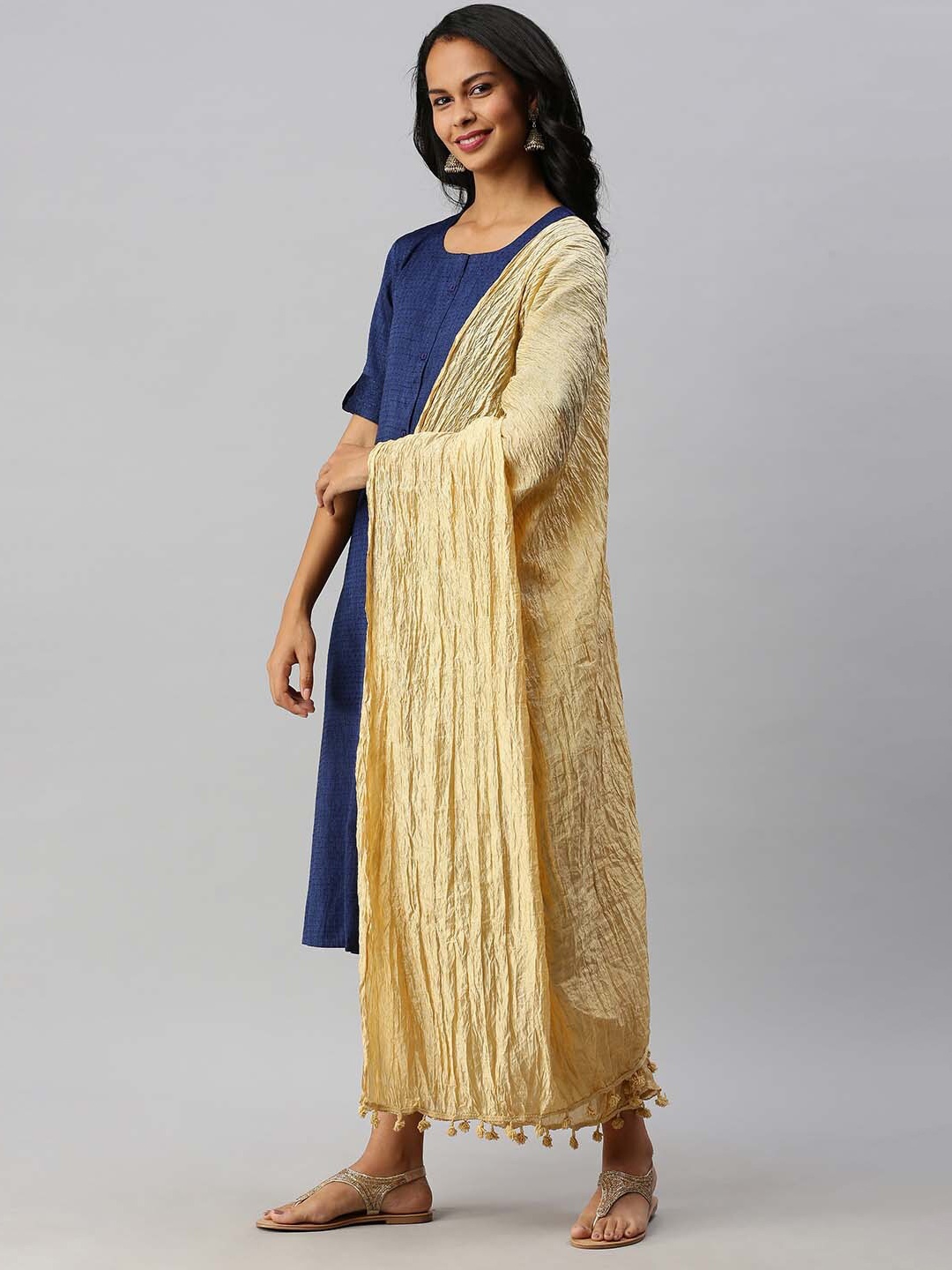 Soch Women Gold-Toned Art Silk Dupatta