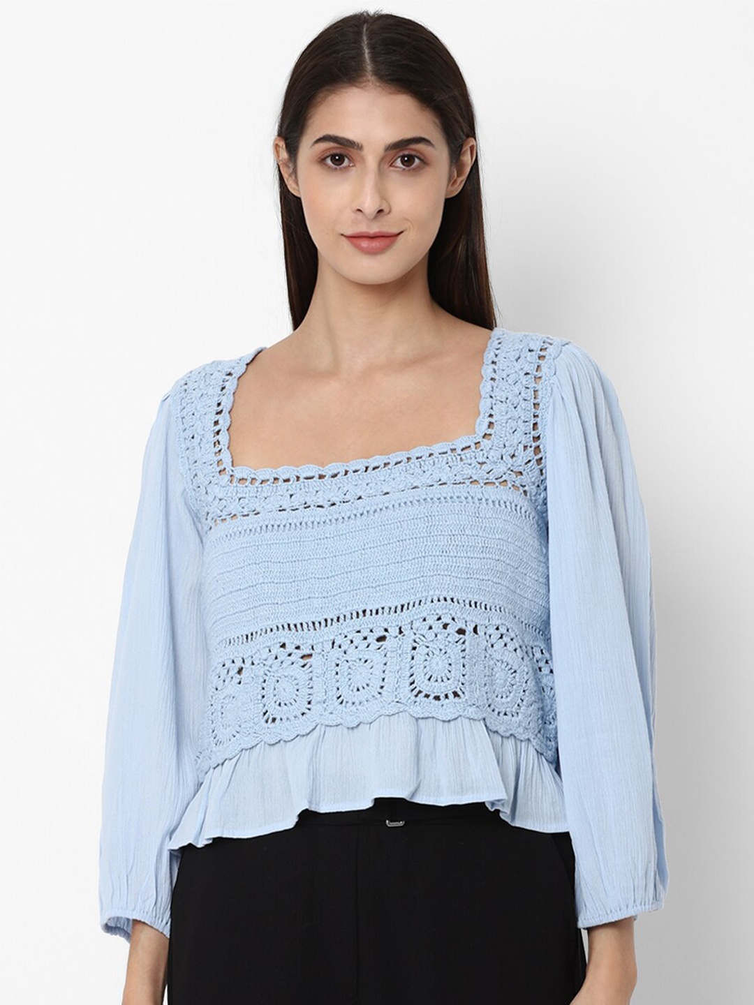 AMERICAN EAGLE OUTFITTERS Womens Blue Regular Top