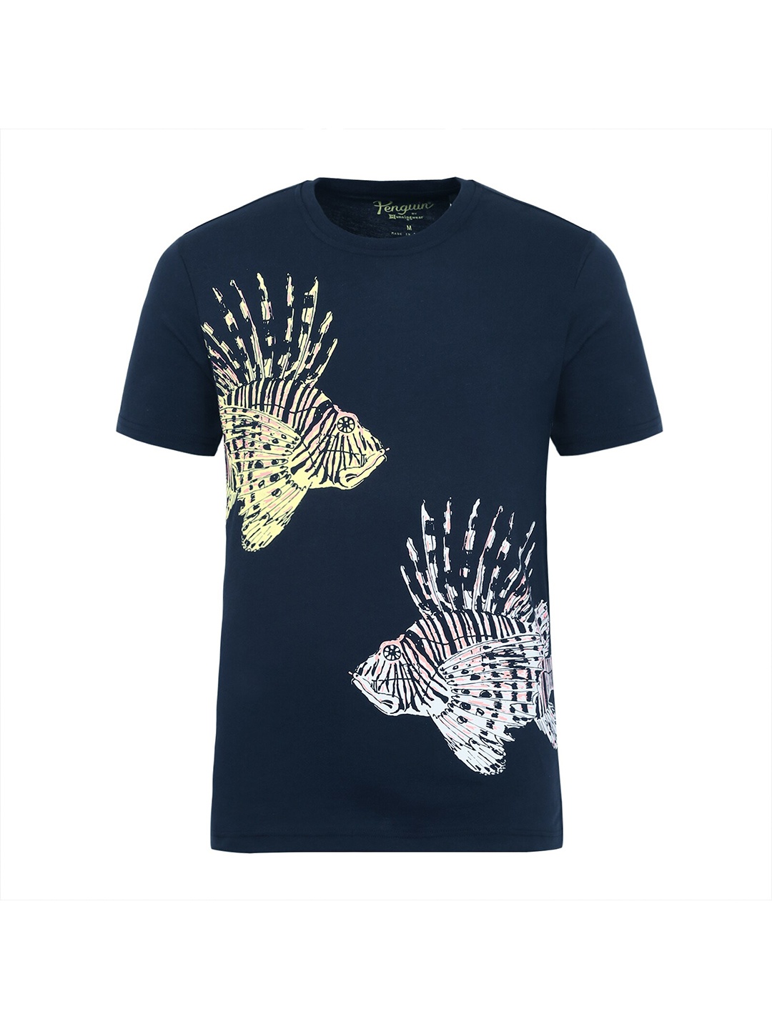 Original Penguin Men Navy Blue Printed T-shirt