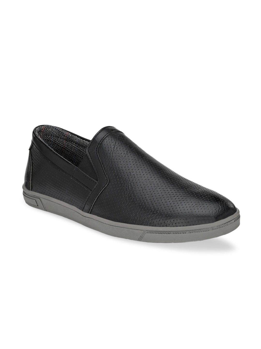 Provogue Men Black Textured Slip-On Sneakers