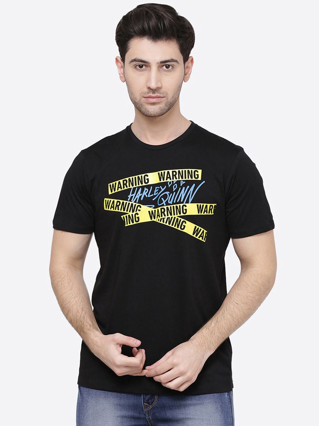 Free Authority Men Black Birds of Prey Printed T-shirt