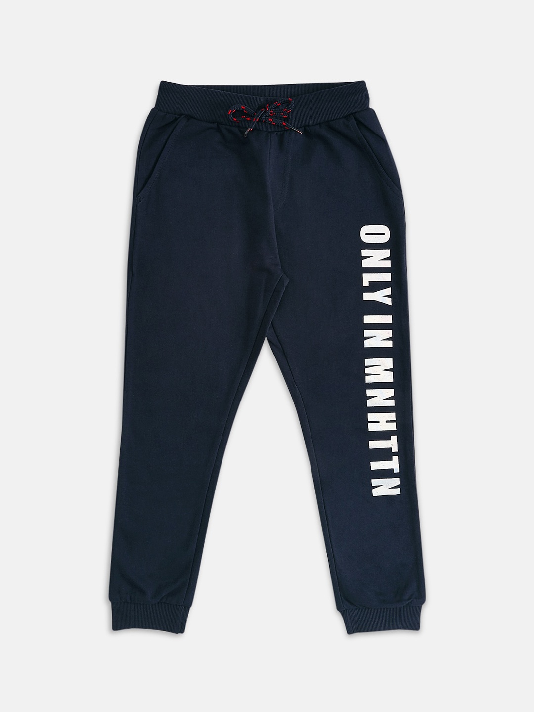 Pantaloons Junior Boys Navy Blue Printed Pure Cotton Joggers