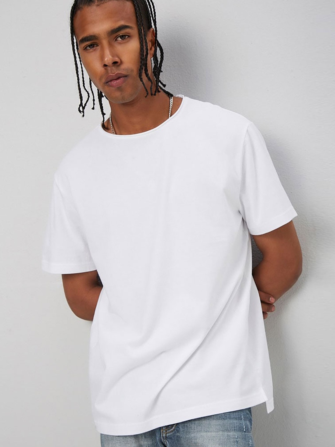 FOREVER 21 Men White T-shirt