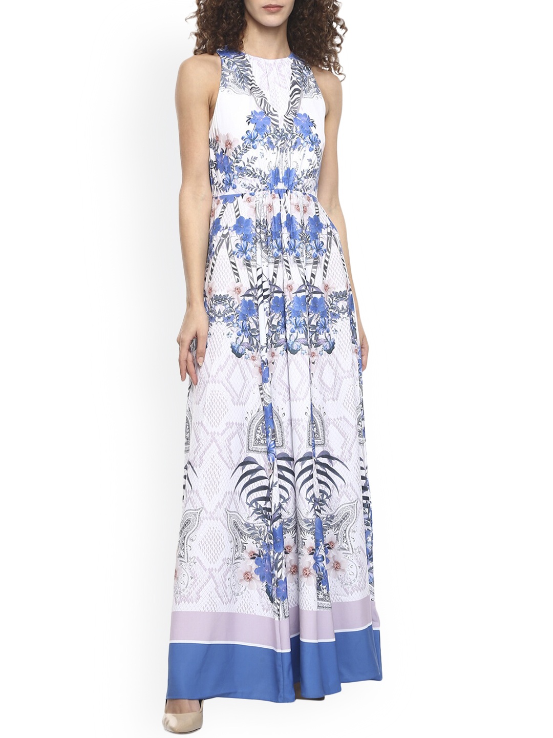 Ted Baker Off White & Blue Floral Maxi Dress