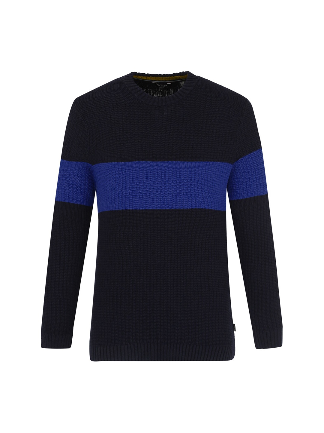 Ted Baker Men Blue & Black Colourblocked Pullover