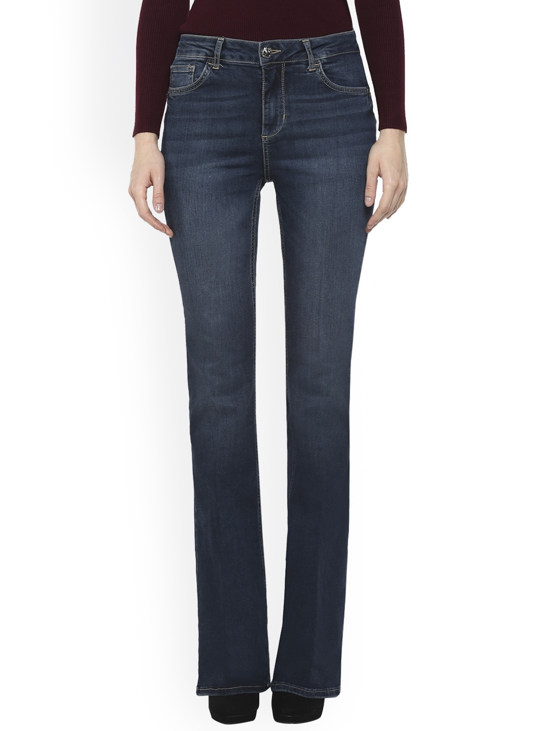 LIU JO Women Blue Clean Look Bootcut Mid-Rise Denim Jeans