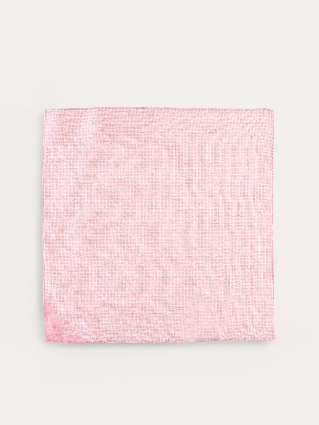 HACKETT LONDON Men Pink & White Checked Linen Pocket Square