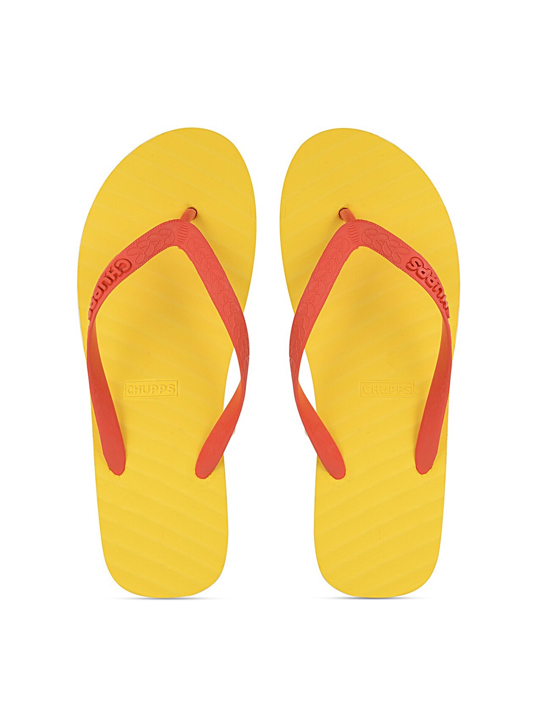 CHUPPS Unisex Yellow & Red Rubber Sustainable Thong Flip-Flops
