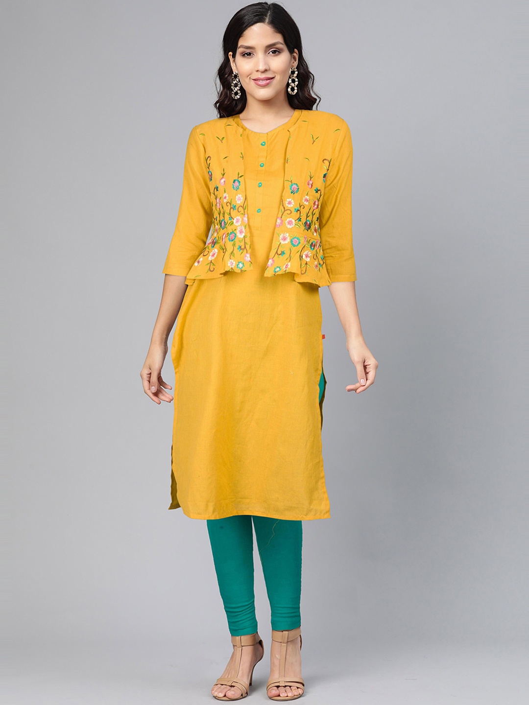 FLAVIDO Women Yellow Kurta