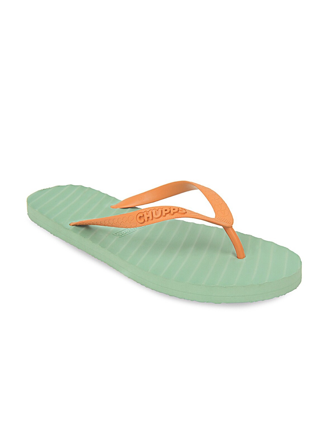 CHUPPS Lime Green & Orange Rubber Sustainable Thong Flip-Flops