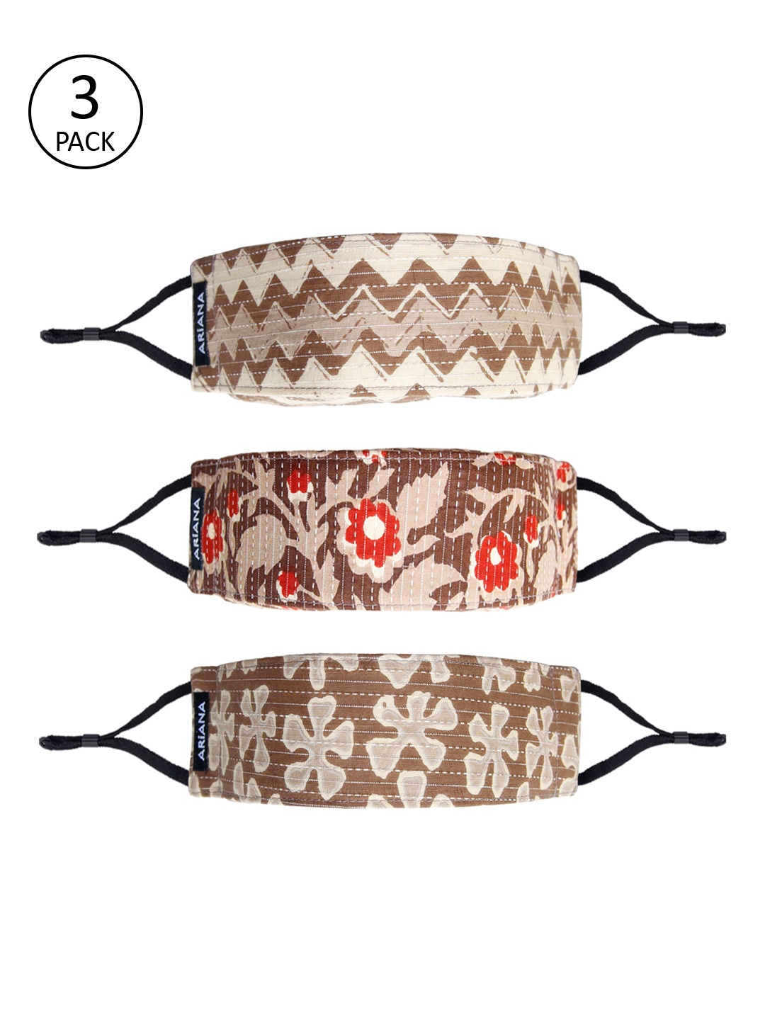 Ariana Unisex Pack Of 3 Printed 7-Ply 5 Layer SSMMS Filter Reusable Pure Cotton Cloth Masks, Brown
Ariana Unisex Pack Of 3 Printed 7-Ply 5 Layer SSMMS Filter Reusable Pure Cotton Cloth Masks, Brown