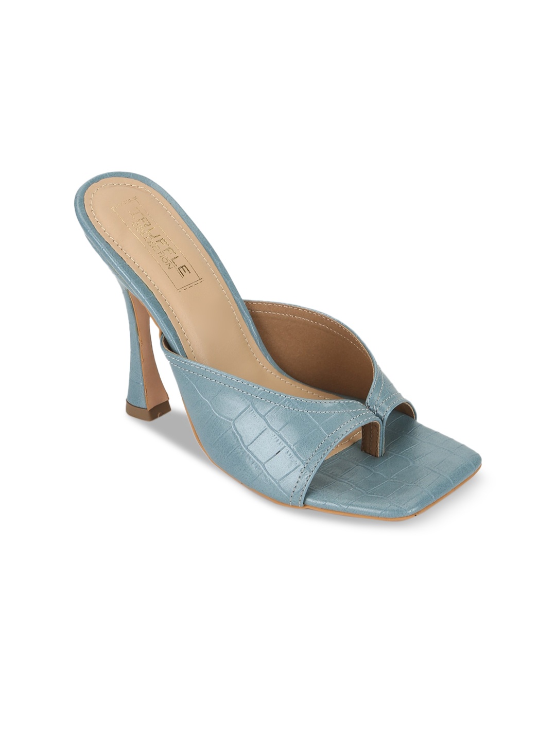 Truffle Collection Blue Printed PU Stiletto Pumps