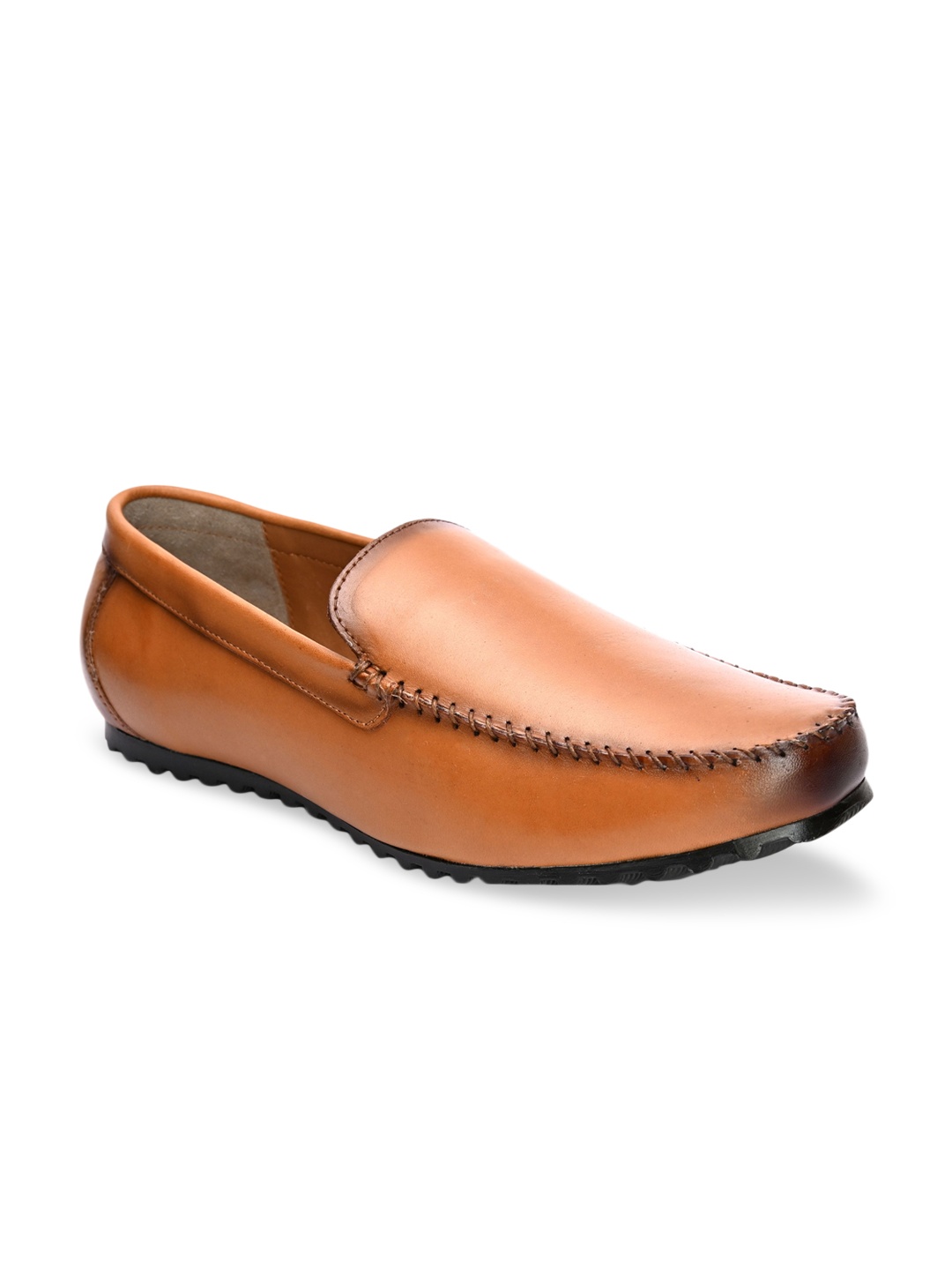 San Frissco Men Tan Brown Leather Loafers