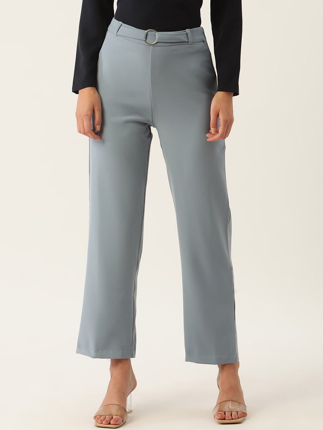 ZOELLA Women Blue Solid Parallel Trousers