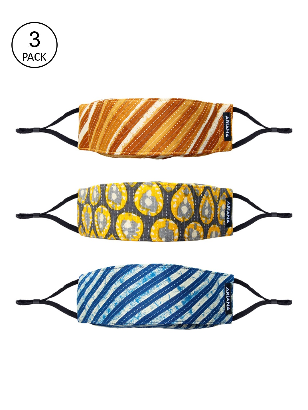 Ariana Unisex Pack Of 3 7-Ply 5 Layer SSMMS Filter Reusable Pure Cotton Cloth Masks, Yellow
Ariana Unisex Pack Of 3 7-Ply 5 Layer SSMMS Filter Reusable Pure Cotton Cloth Masks, Yellow