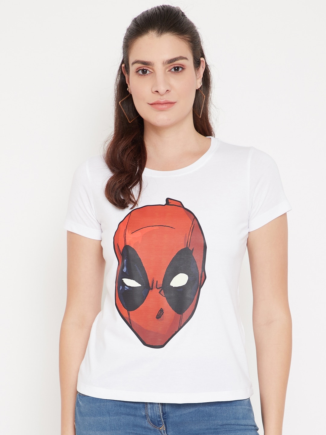 Marvel by Wear Your Mind Women White Marvel Avengers Graphic Printed Cotton Pure Cotton T-shirt
Marvel by Wear Your Mind Women White Marvel Avengers Graphic Printed Cotton Pure Cotton T-shirt