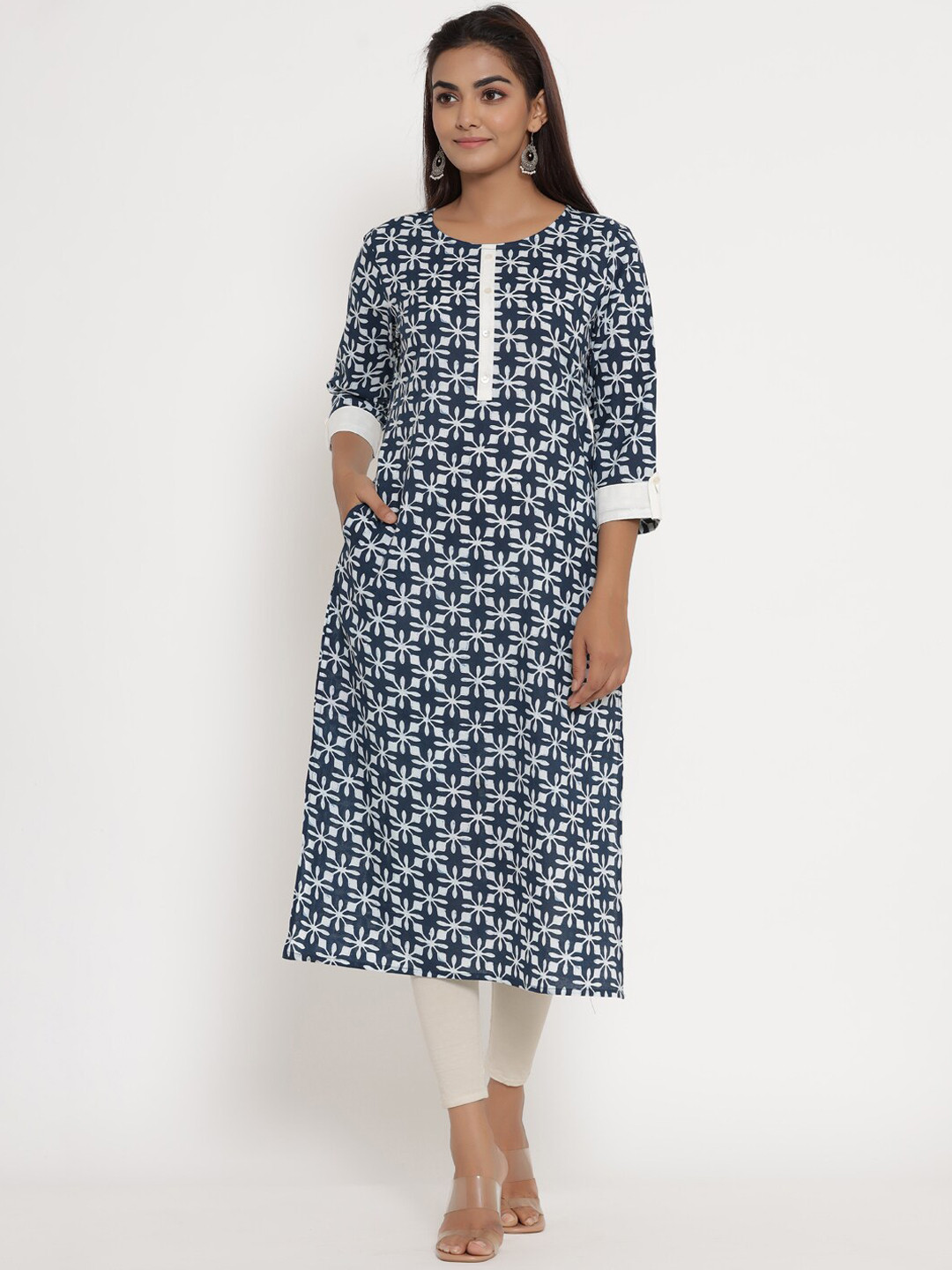 Sangria Women Blue Ethnic Motifs Printed Kurta
Sangria Women Blue Ethnic Motifs Printed Kurta