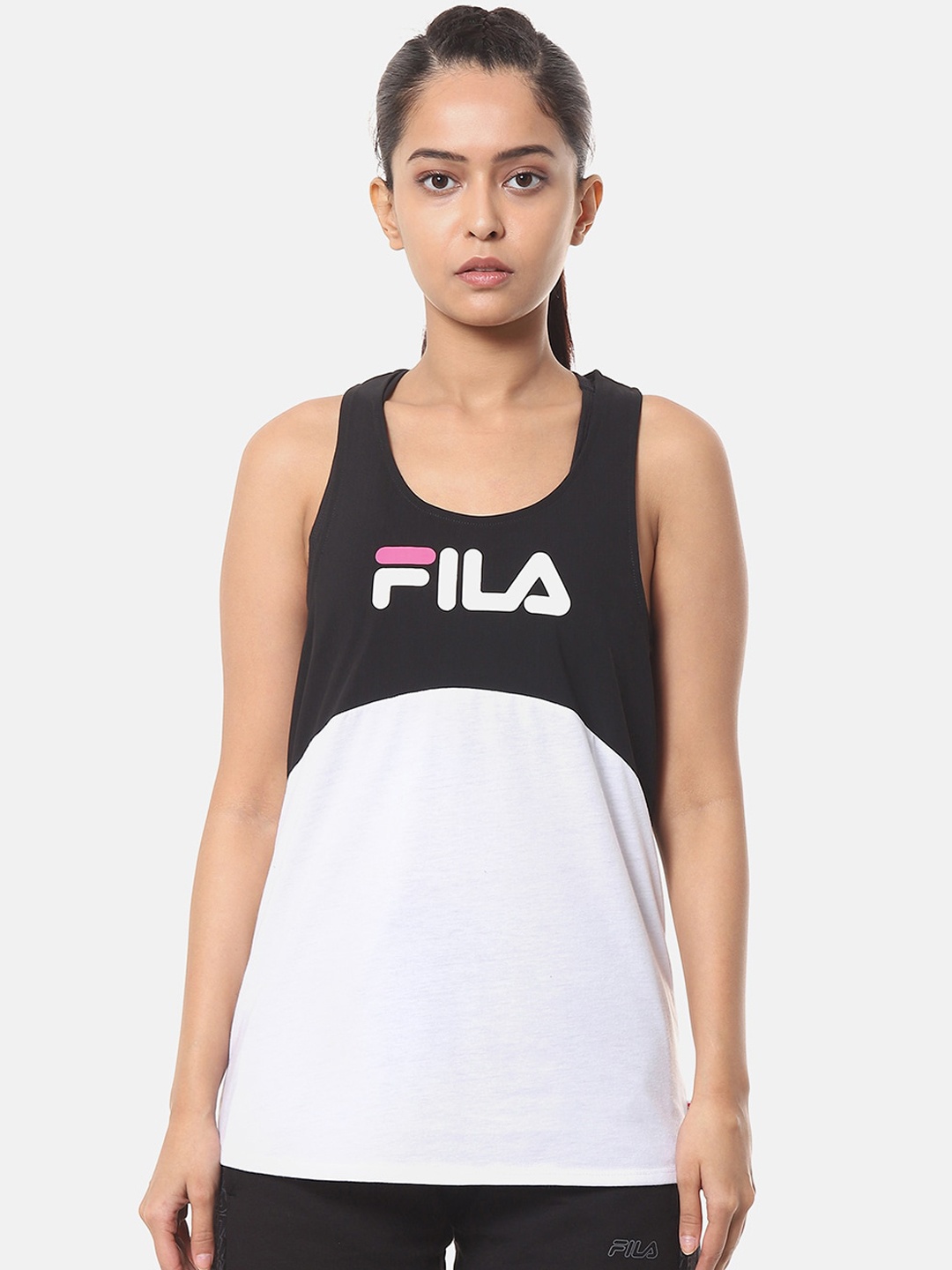 FILA Black & White Colourblocked Tank Top