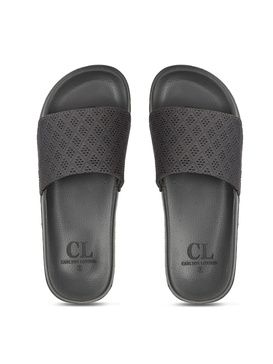 Carlton London Men Grey & Black Sliders